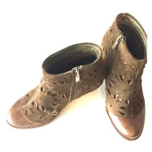 Antelope booties leather suede Anthropologie